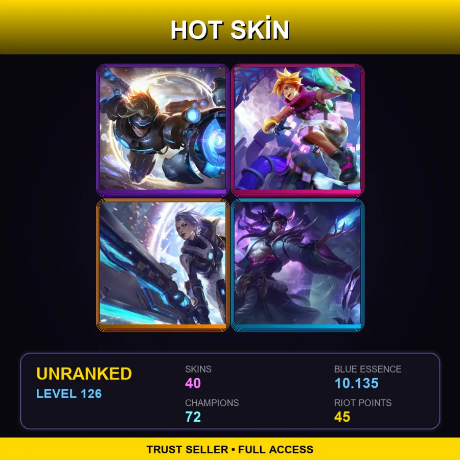 LAN | Lv126 | Unranked | 40 Skin | 72 Champ — Bioforge Darius