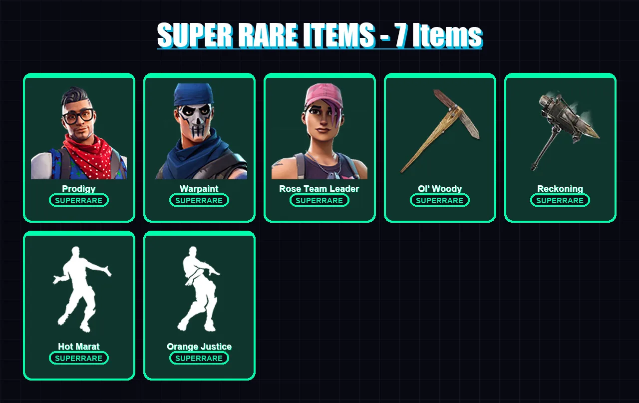[PC/XBOX/PSN] | Prodigy | Warpaint | Rose Team Leader | Lynx | Drift | 22 skin | 24 pickaxe | 45 emote | 34 glider | Lv601