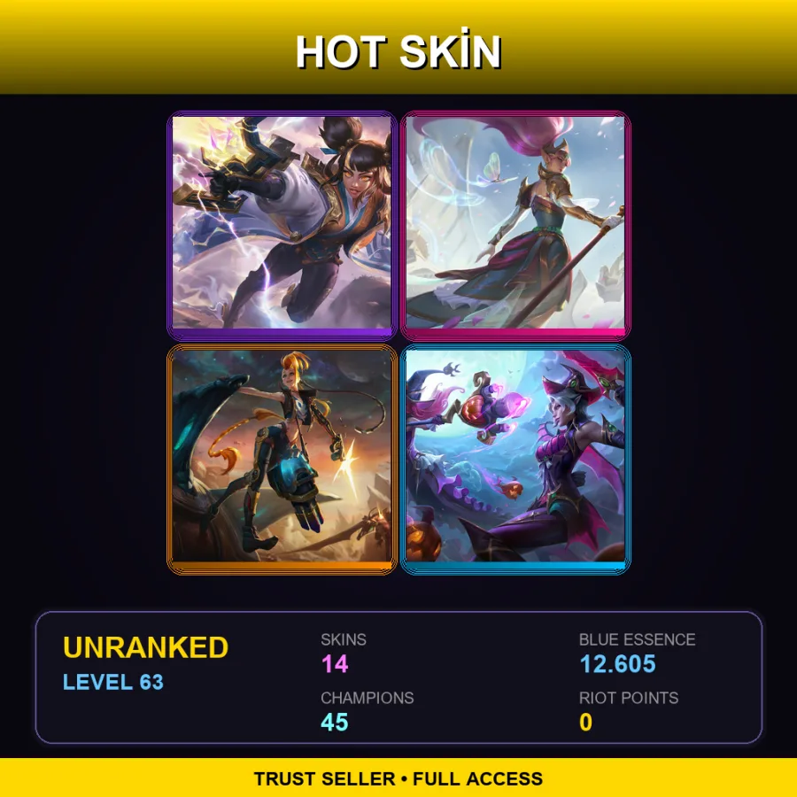 EUW | Lv63 | Unranked | 14 Skin | 45 Champ — Bewitching Fiora