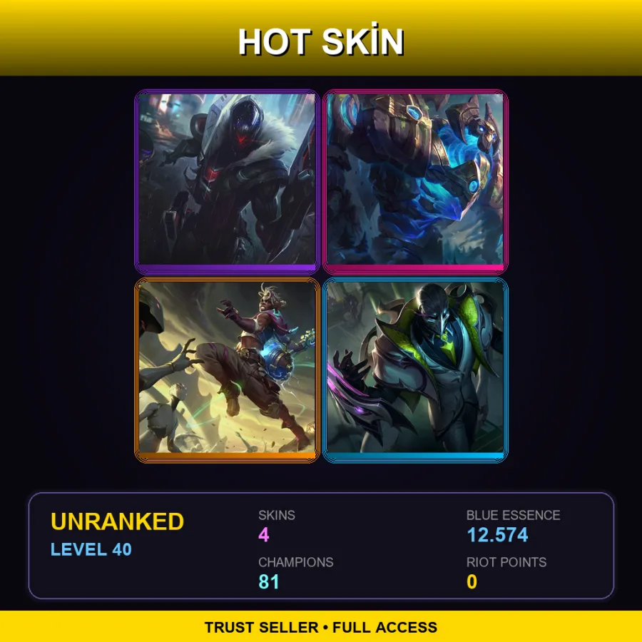 VN | Lv40 | Unranked | 4 Skin | 81 Champ