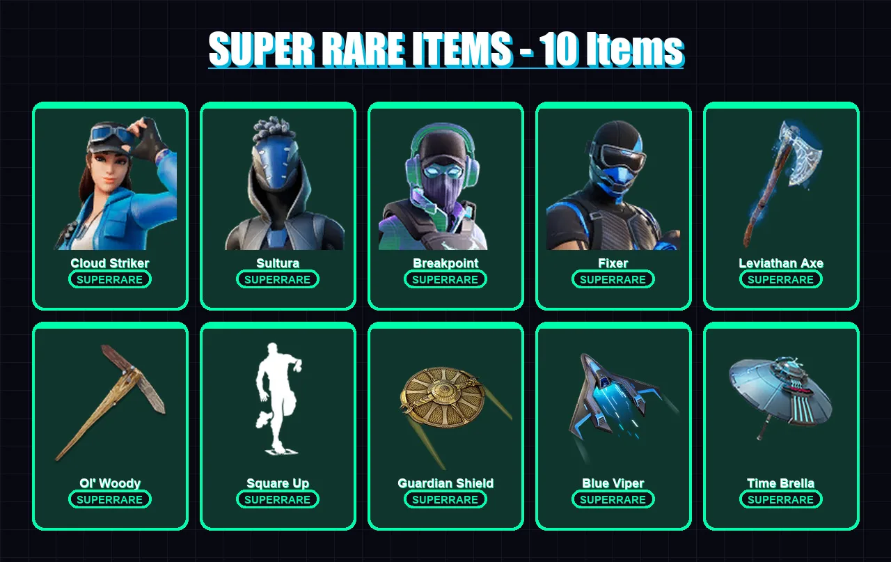 [PS4/PS5/PC] | Cloud Striker | Sultura | Breakpoint | Fixer | Joey | 112 skin | 128 pickaxe | 76 emote | 105 glider | Lv1243