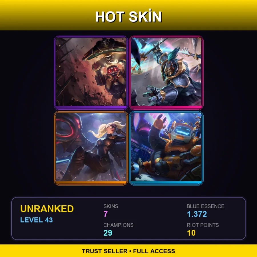 EUW | Lv43 | Unranked | 7 Skin | 29 Champ