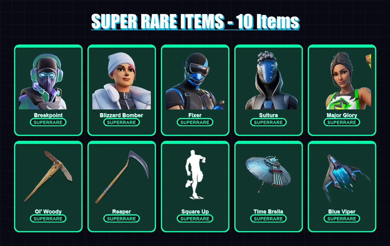 [PC/XBOX/PSN] | Breakpoint | Blizzard Bomber | Fixer | Sultura | Major Glory | 164 skin | 215 pickaxe | 120 emote | 141 glider | Lv2470 — Fortnite account