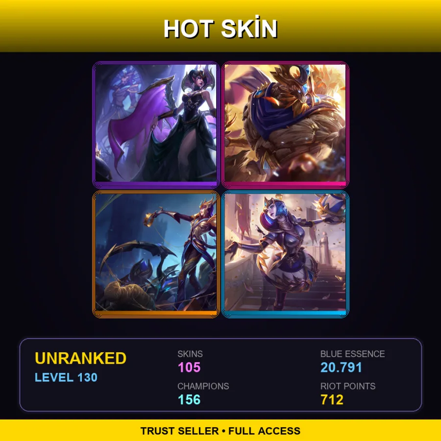 NA | Lv130 | Unranked | 105 Skin | 156 Champ