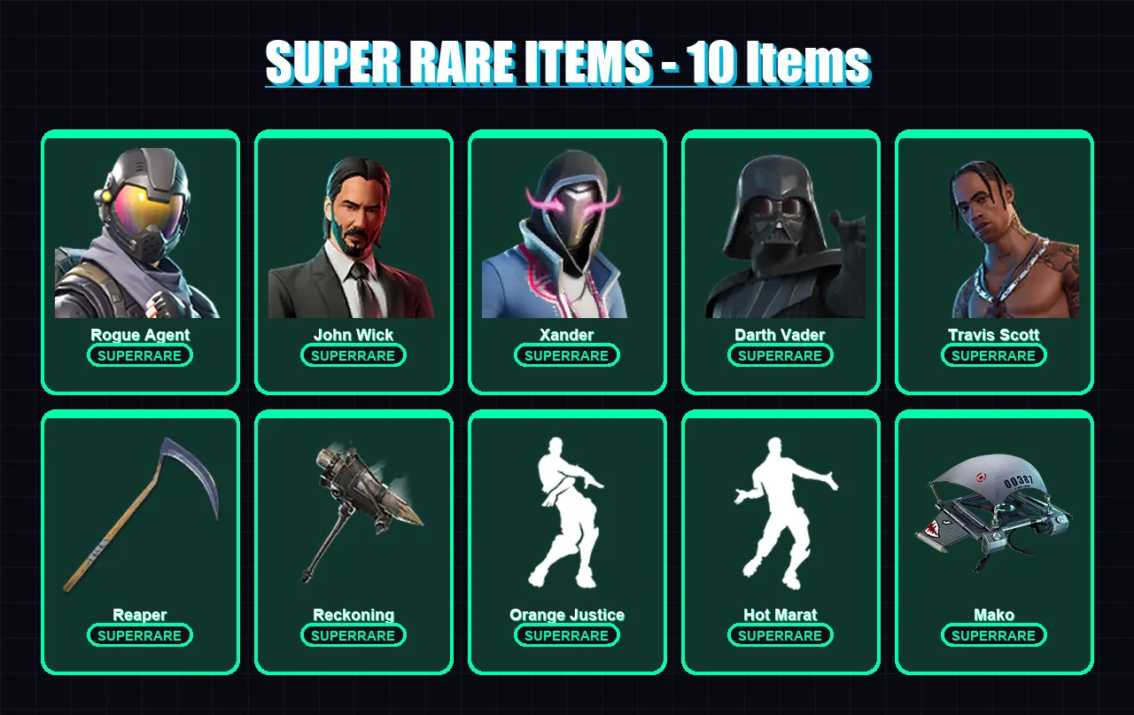 [PC/PSN] | Rogue Agent | John Wick | Xander | Darth Vader | Travis Scott | 471 skin | 416 pickaxe | 594 emote | 254 glider | Lv7860 — Fortnite account