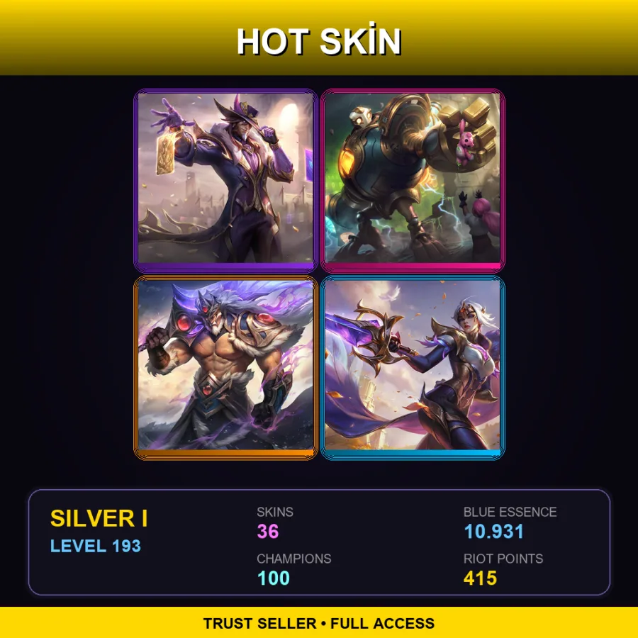 NA | Lv193 | Silver I | 36 Skin | 100 Champ