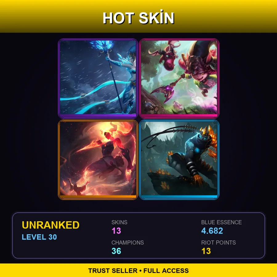 EUNE | Lv30 | Unranked | 13 Skin | 36 Champ