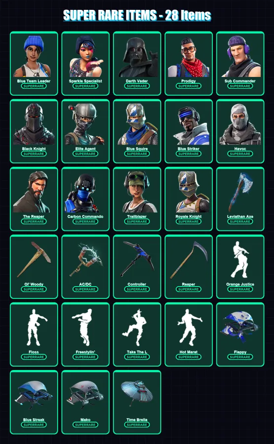 [PS4/PS5/XBOX/PC] | Blue Team Leader | Sparkle Specialist | Darth Vader | 159 skin | Lv2541