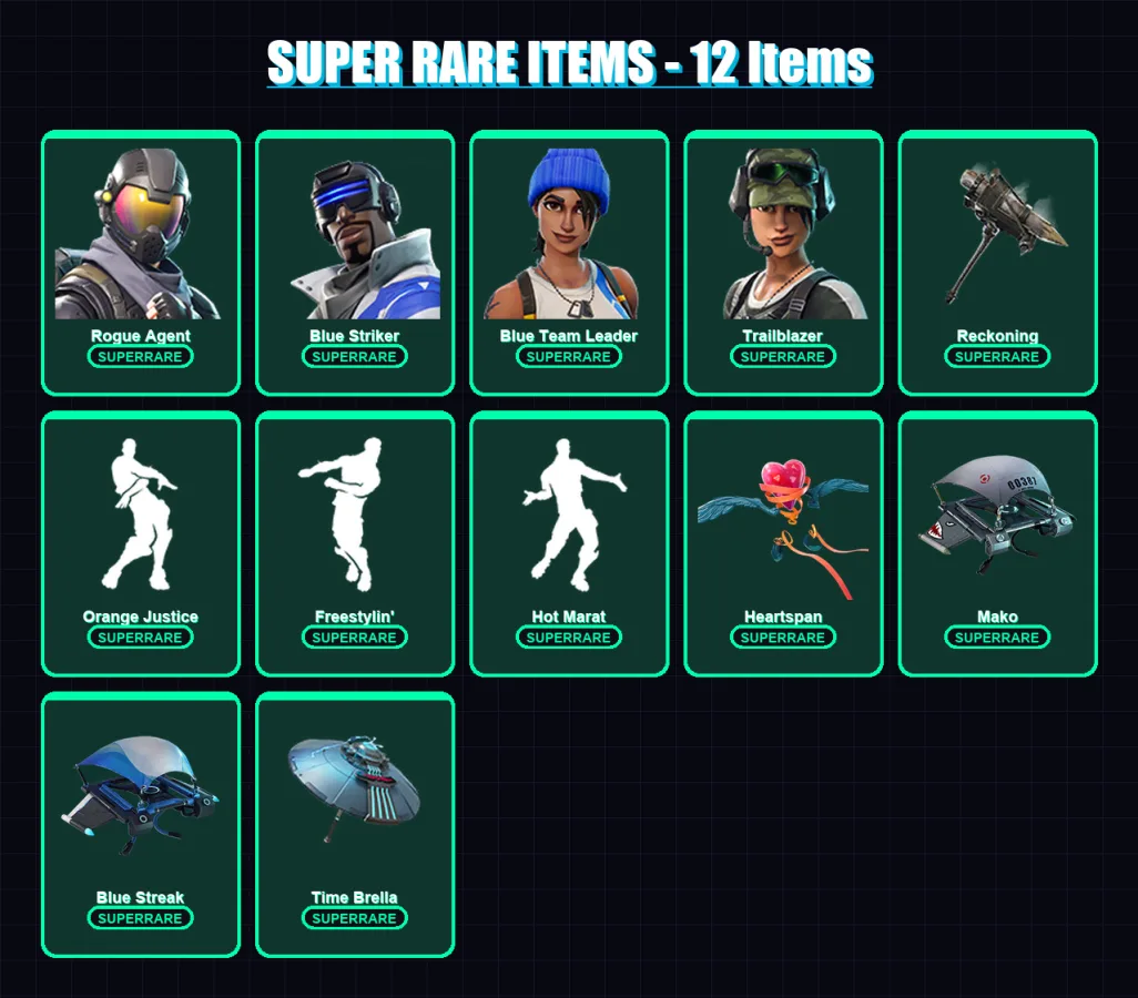 [PS4/PS5/XBOX/PC] | Rogue Agent | Blue Striker | Blue Team Leader | Trailblazer | Lynx | 52 skin | 38 pickaxe | 48 emote | 46 glider | Lv664