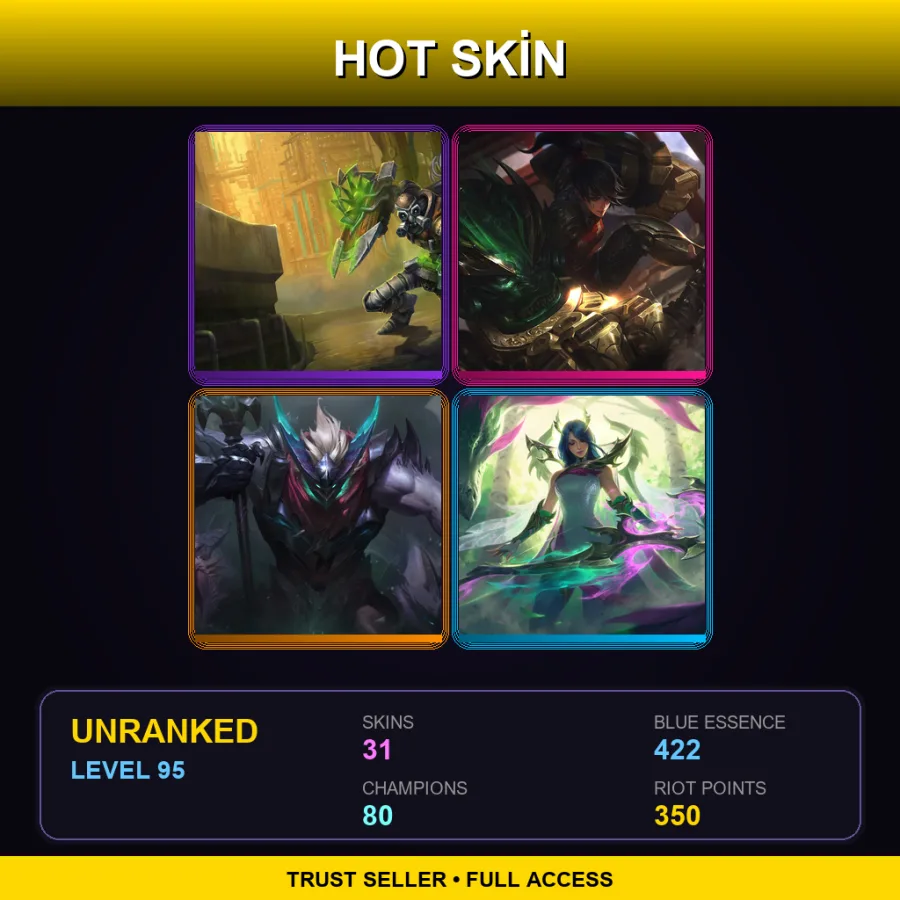 TR | Lv95 | Unranked | 31 Skin | 80 Champ