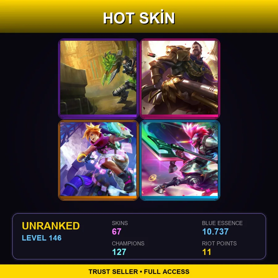 SG | Lv146 | Unranked | 67 Skin | 127 Champ with Ashe
