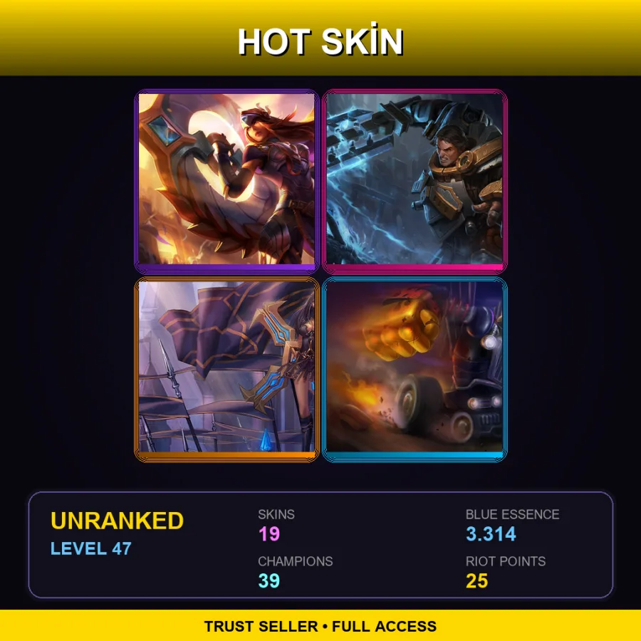 LAN | Lv47 | Unranked | 19 Skin | 39 Champ