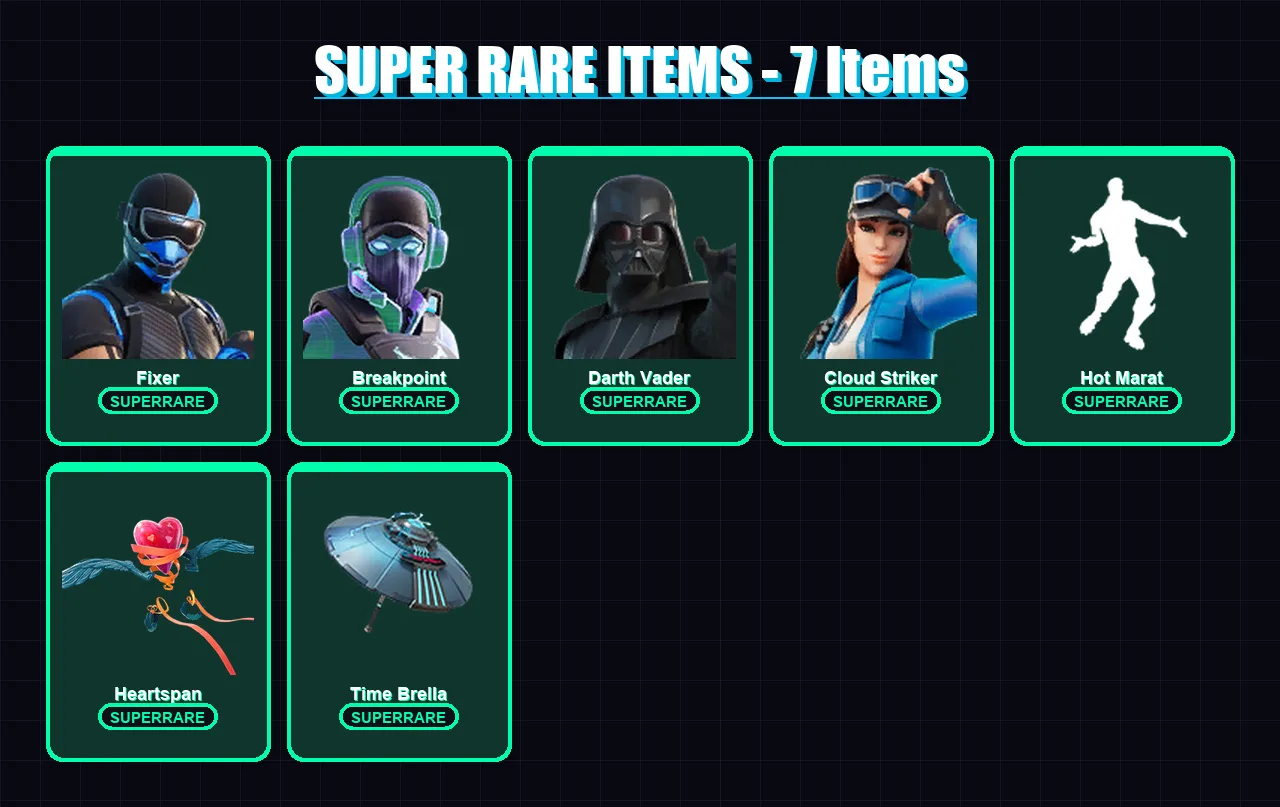[PS4/PS5/XBOX/PC] | Fixer | Breakpoint | Darth Vader | Cloud Striker | Fade | 174 skin | 215 pickaxe | 167 emote | 195 glider | Lv3179 — Fortnite account