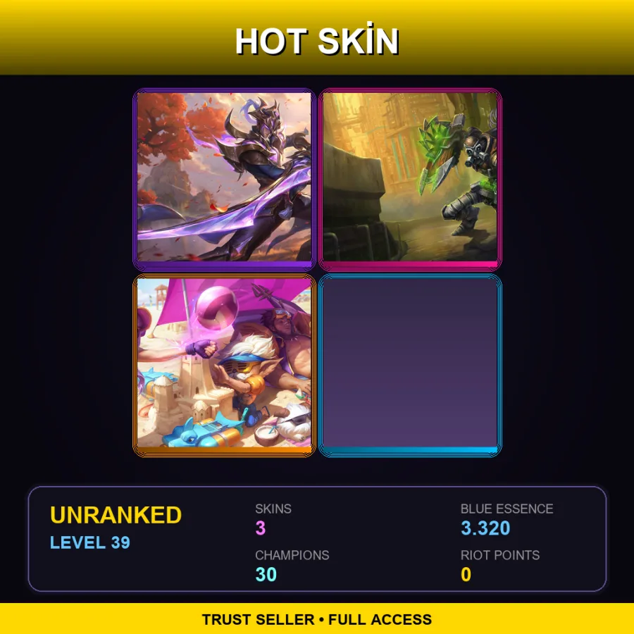 EUNE | Lv39 | Unranked | 3 Skin | 30 Champ