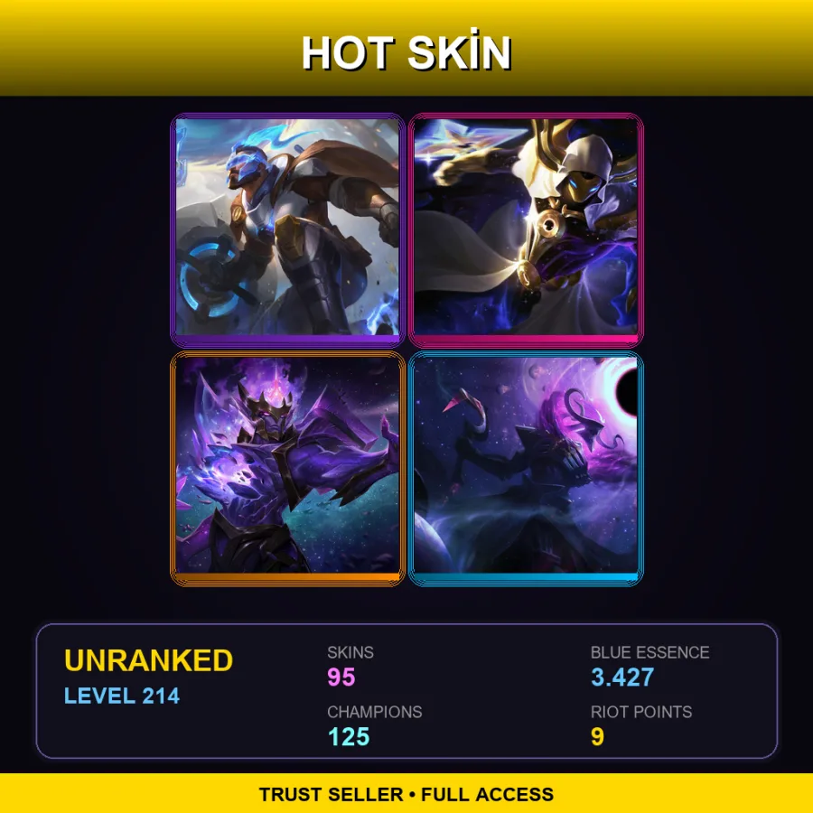 VN | Lv214 | Unranked | 95 Skin | 125 Champ — Solar Eclipse Sivir