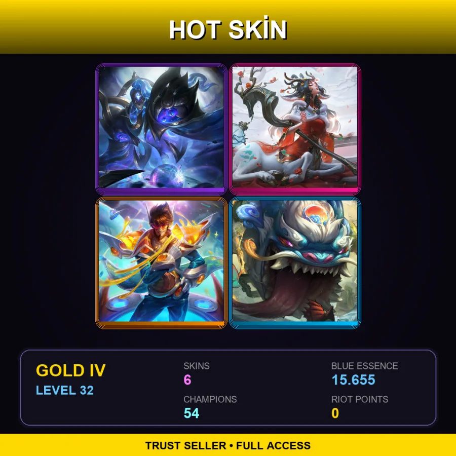BR | Lv32 | Gold IV | 6 Skin | 54 Champ