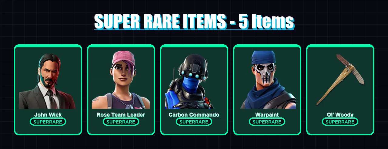 [PC/XBOX] | John Wick | Rose Team Leader | Carbon Commando | Warpaint | Inferno | 6 skin | 7 pickaxe | 7 emote | 8 glider | Lv63