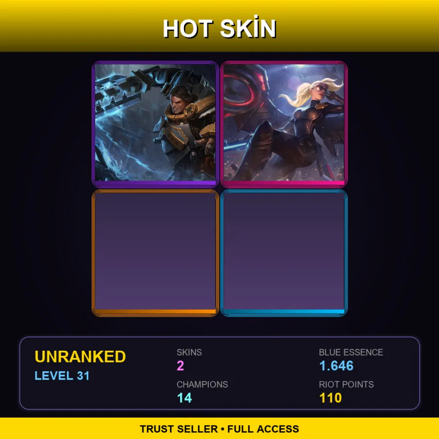 EUNE | Lv31 | Unranked | 2 Skin | 14 Champ — LoL account