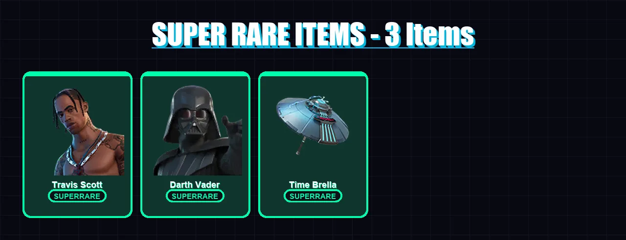 [PS4/PS5/XBOX/PC] | Travis Scott | Darth Vader | Raz | Twyn | The Origin | 99 skin | 135 pickaxe | 91 emote | 113 glider | Lv2015