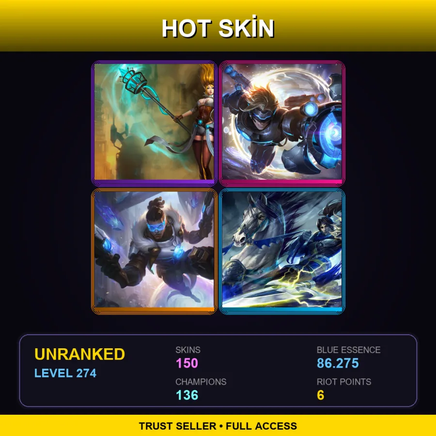 EUW | Lv274 | Unranked | 150 Skin | 136 Champ