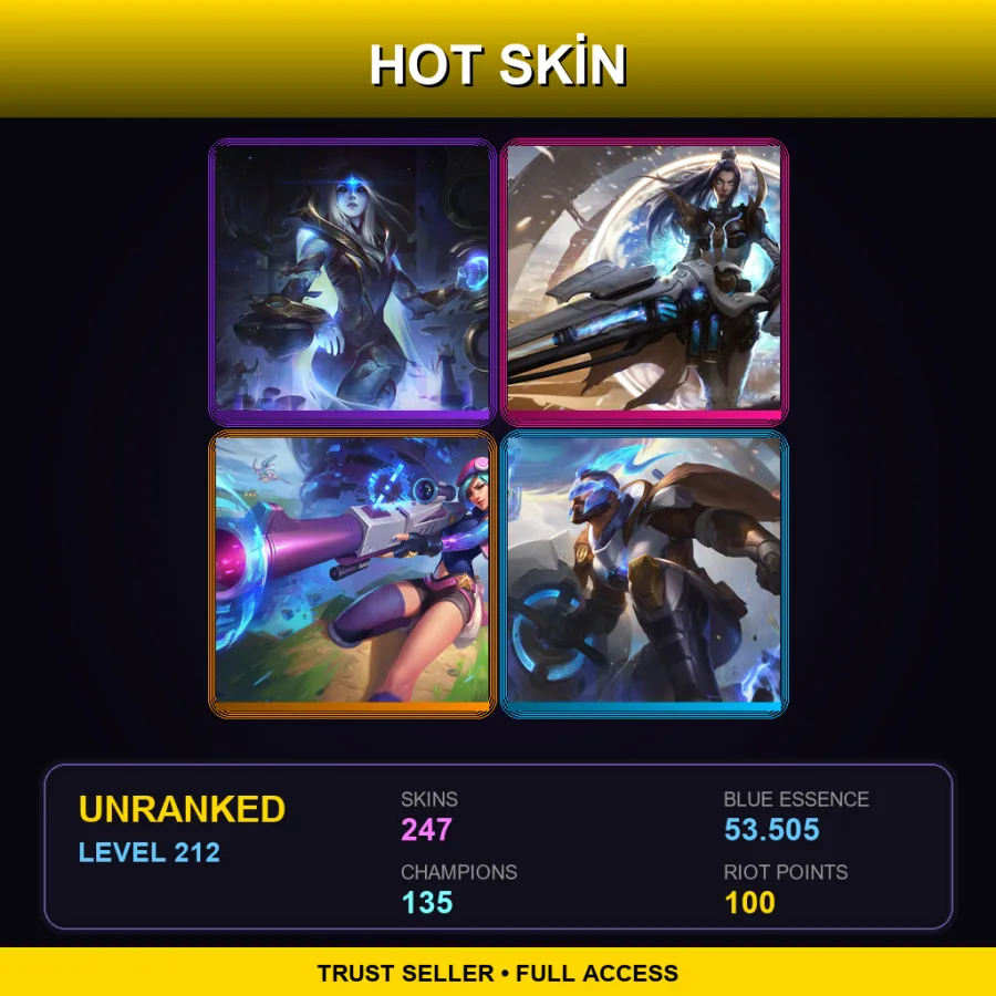 LAS | Lv212 | Unranked | 247 Skin | 135 Champ