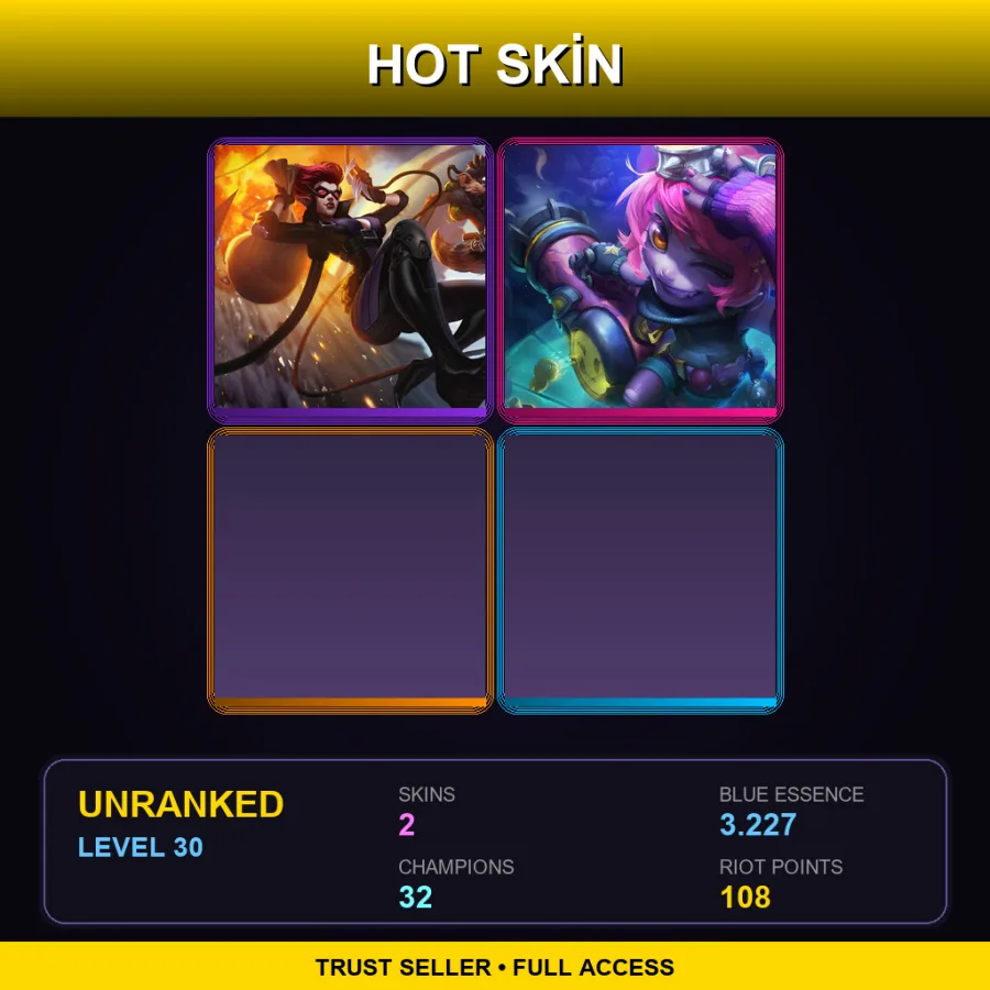 EUNE | Lv30 | Unranked | 2 Skin | 32 Champ