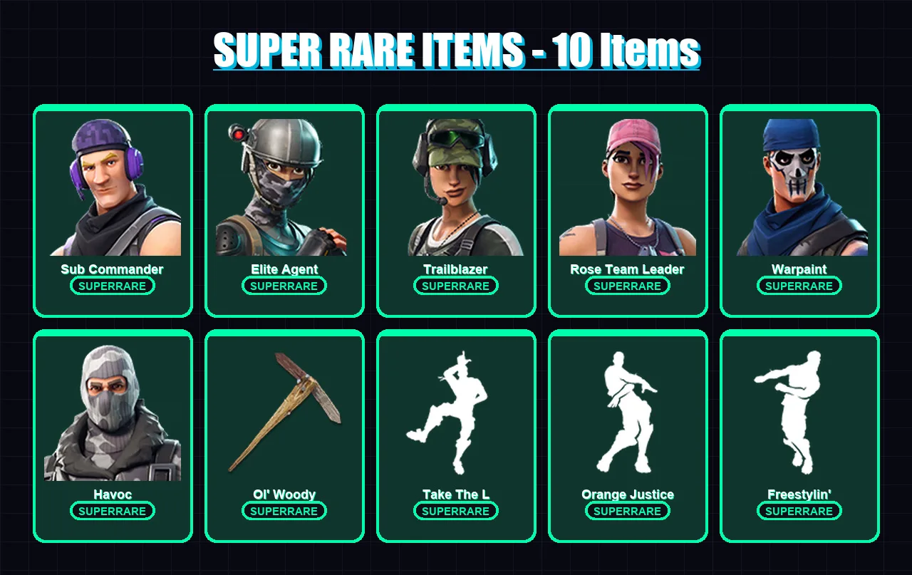 [PS4/PS5/XBOX/PC] | Sub Commander | Elite Agent | Trailblazer | Rose Team Leader | Warpaint | 22 skin | 27 pickaxe | 23 emote | 33 glider | Lv339