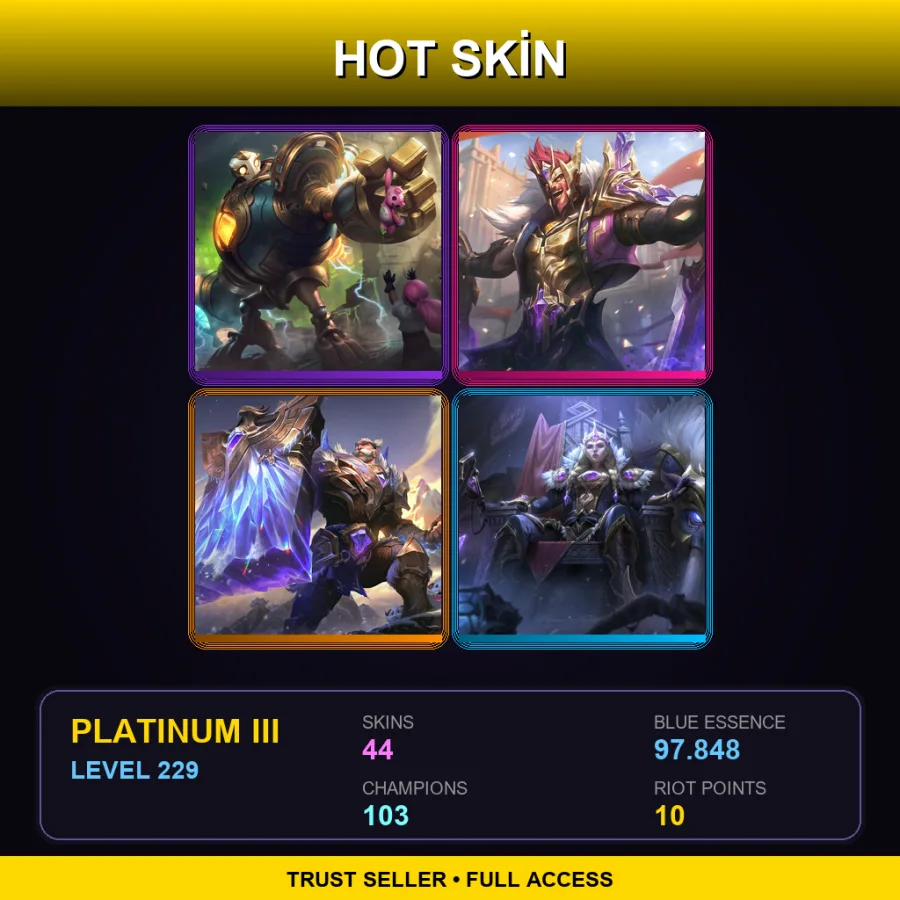 LAN | Lv229 | Platinum III | 44 Skin | 103 Champ