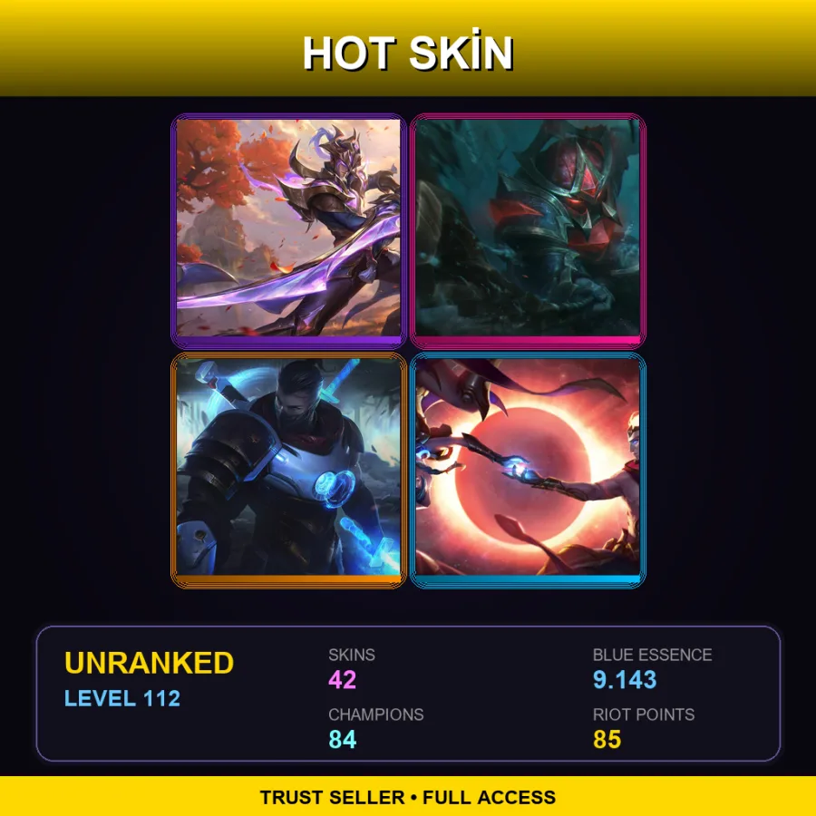 LAN | Lv112 | Unranked | 42 Skin | 84 Champ — LoL account