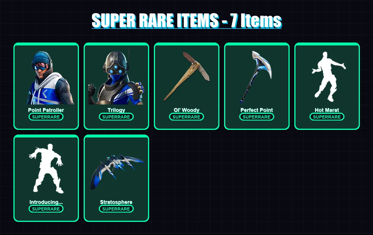 [PC/XBOX/PSN] | Point Patroller | Trilogy | Eternal Knight | Midas | Deadpool | 32 skin | 41 pickaxe | 44 emote | 40 glider | Lv644