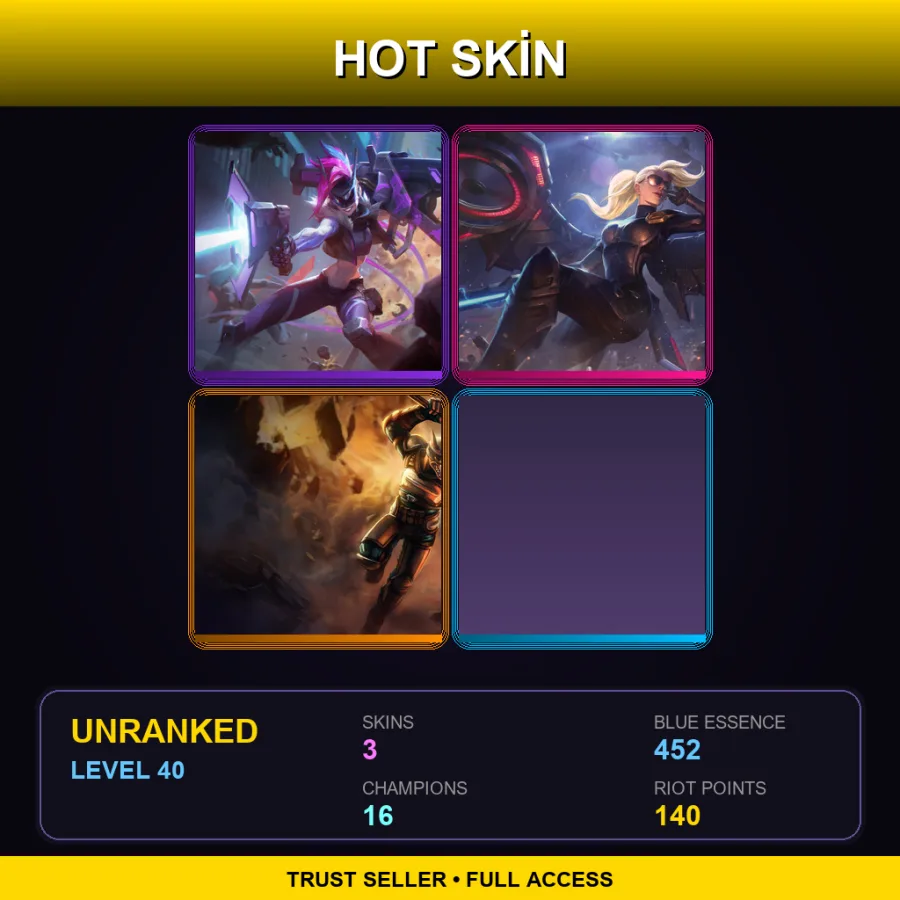 LAN | Lv40 | Unranked | 3 Skin | 16 Champ