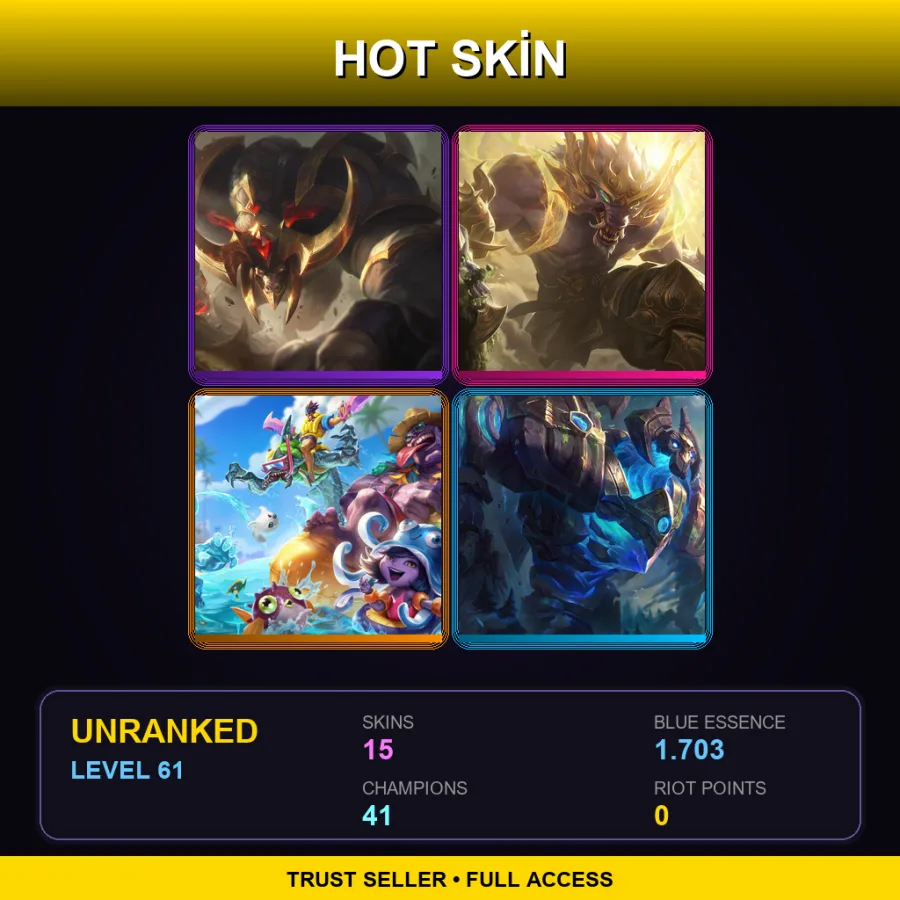 LAN | Lv61 | Unranked | 15 Skin | 41 Champ — Conqueror Alistar