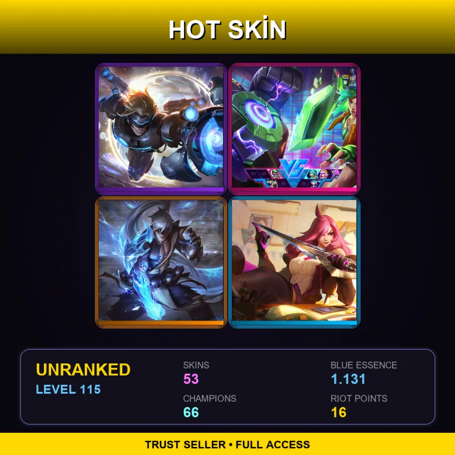 SG | Lv115 | Unranked | 53 Skin | 66 Champ