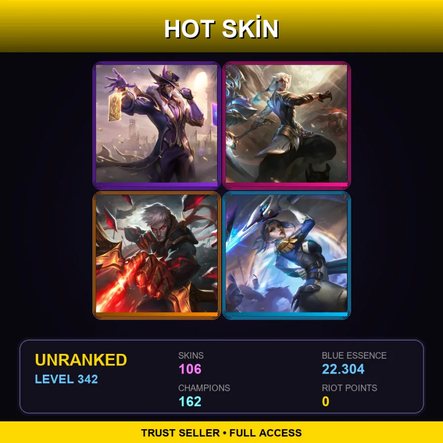 ME | Lv342 | Unranked | 106 Skin | 162 Champ — Conqueror Varus
