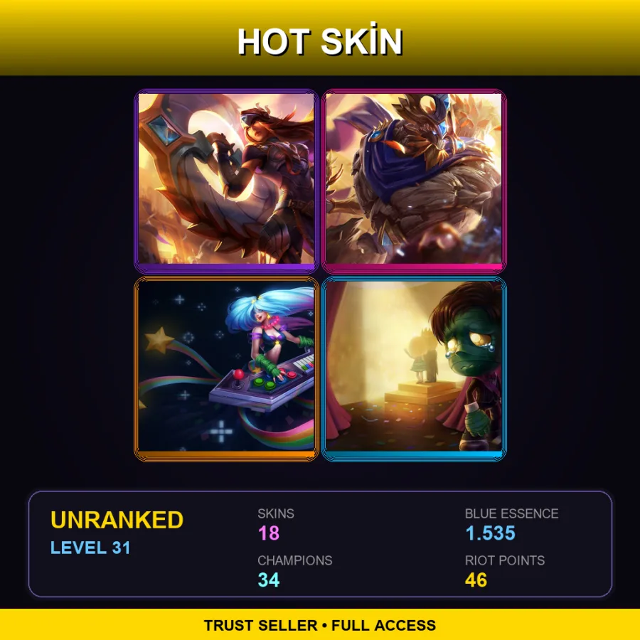 EUNE | Lv31 | Unranked | 18 Skin | 34 Champ