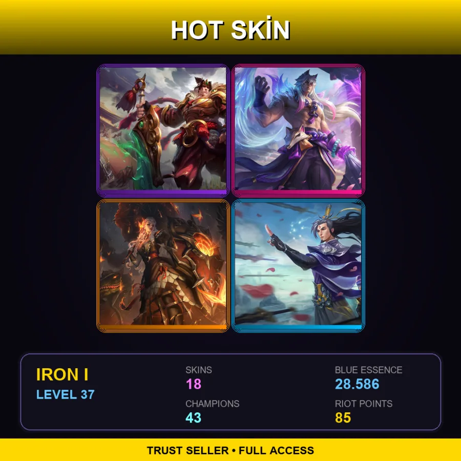 VN | Lv37 | Iron I | 18 Skin | 43 Champ