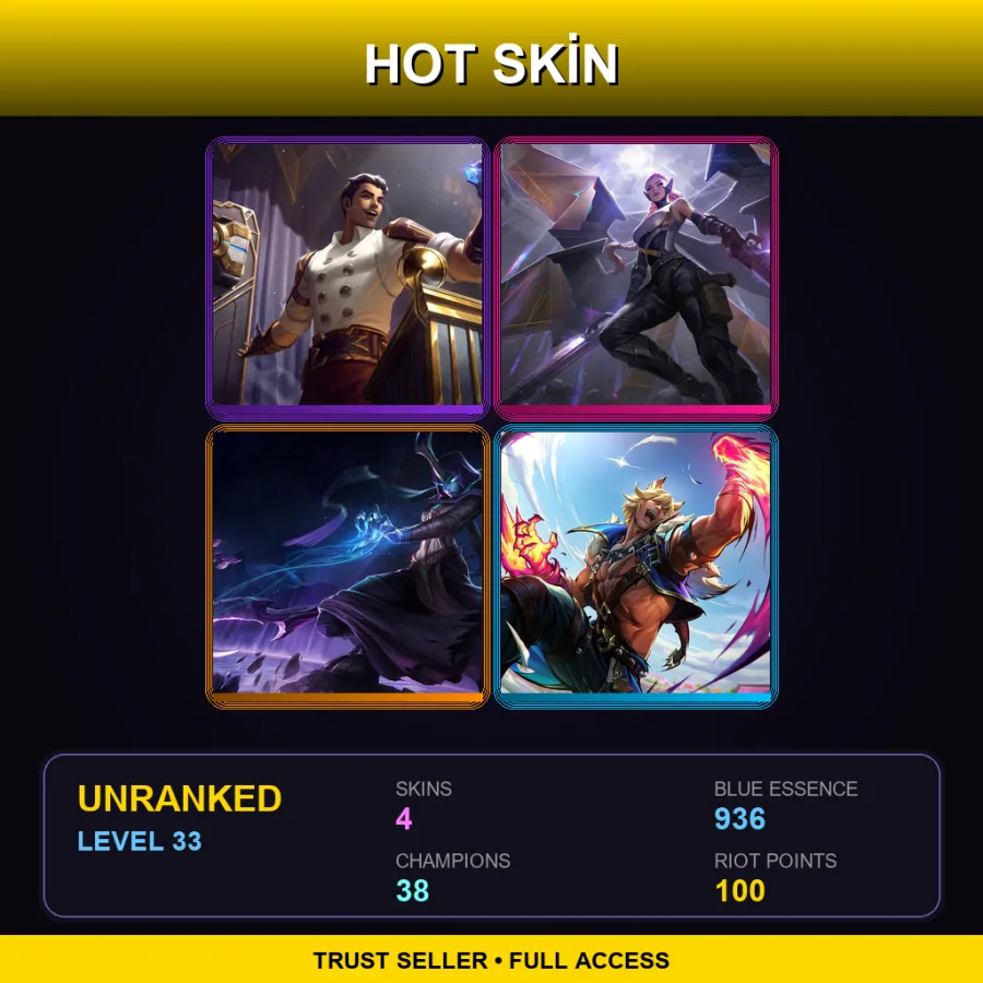 LAN | Lv33 | Unranked | 4 Skin | 38 Champ