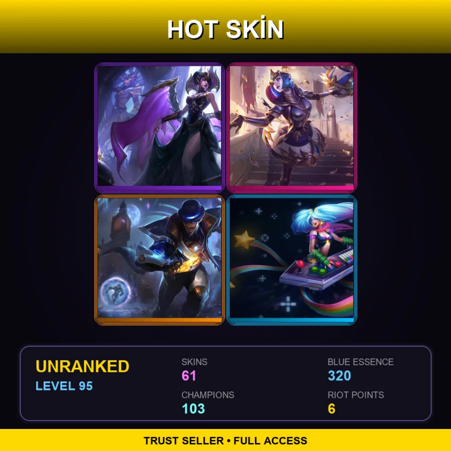 LAS | Lv95 | Unranked | 61 Skin | 103 Champ