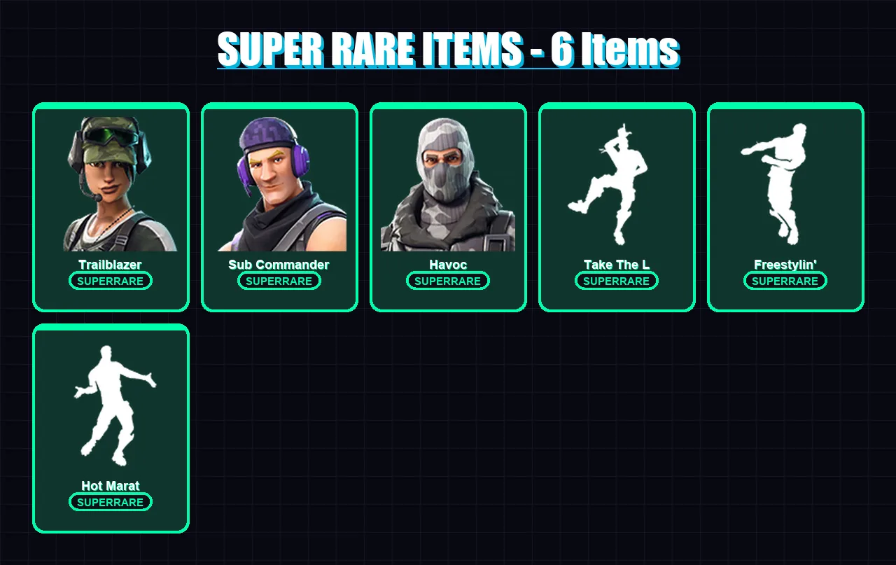 [PC/XBOX/PSN] | Trailblazer | Sub Commander | Havoc | Lynx | Zenith | 13 skin | 16 pickaxe | 15 emote | 18 glider | Lv215