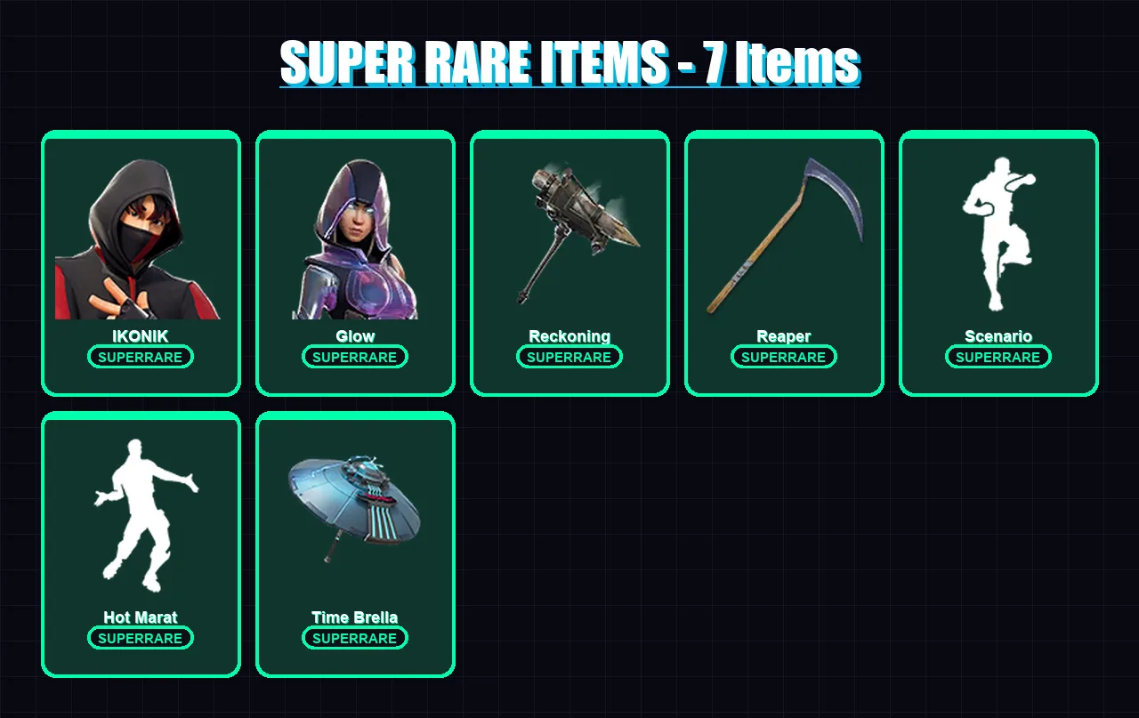 [PC/PSN] | IKONIK | Glow | The Ice King | The Prisoner | Blackheart | 103 skin | 125 pickaxe | 106 emote | 105 glider | Lv1722