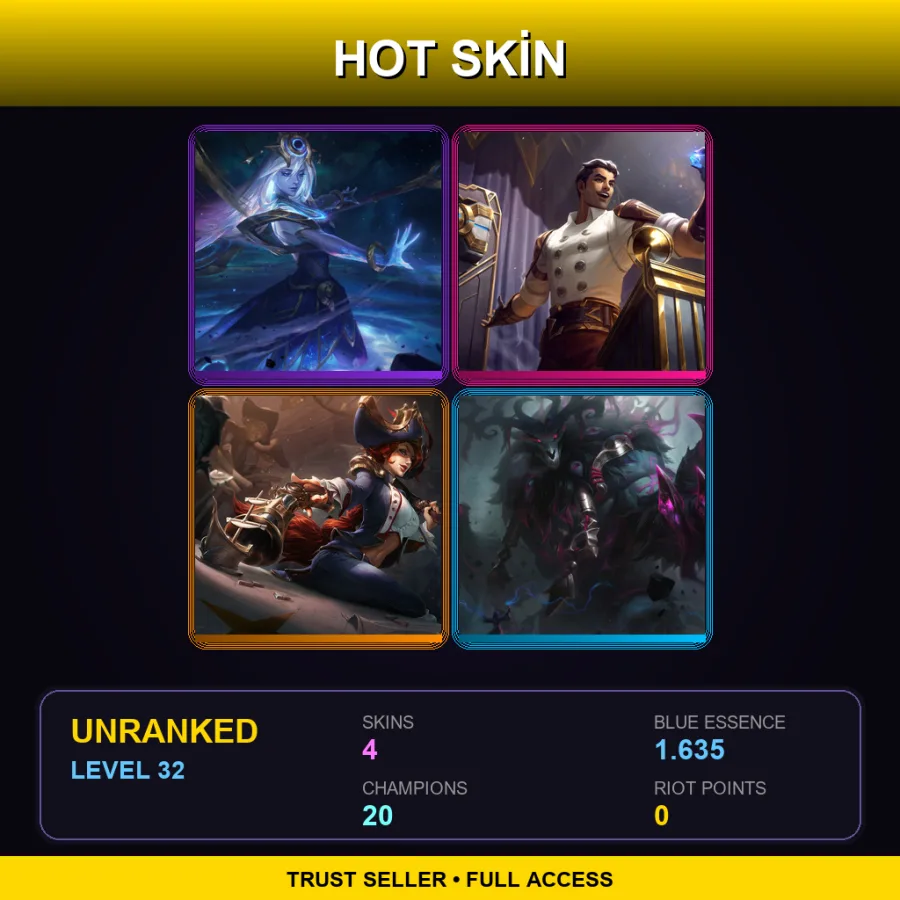 LAN | Lv32 | Unranked | 4 Skin | 20 Champ