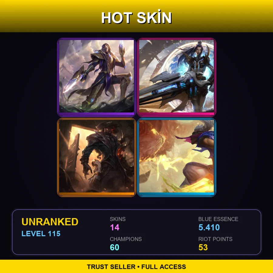 TR | Victorious Lucian | Pulsefire Caitlyn | High Noon Lucian | Sandstorm Ekko | 14 Skin | 60 Champ | Lv115