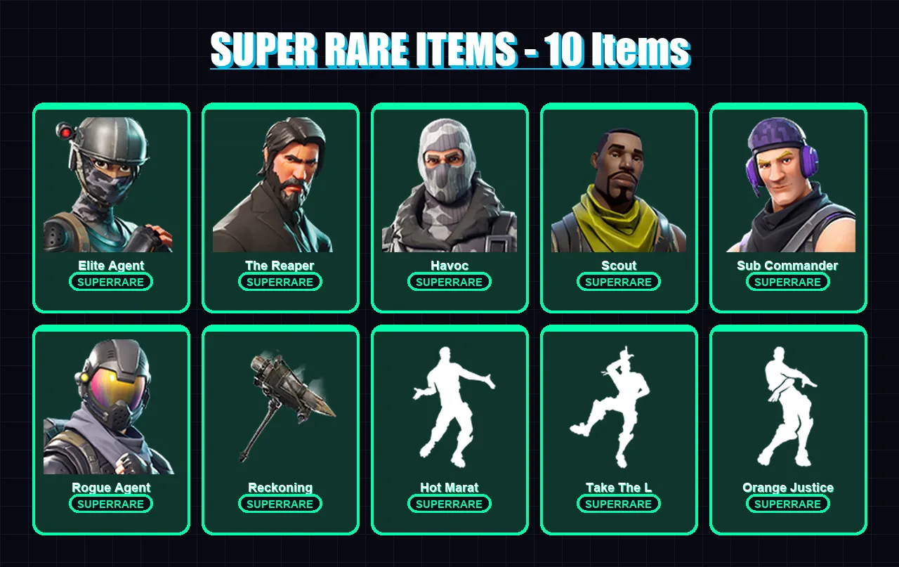 [PC/XBOX/PSN] | Elite Agent | The Reaper | Havoc | Scout | Sub Commander | 79 skin | 43 pickaxe | 85 emote | 43 glider | Lv622