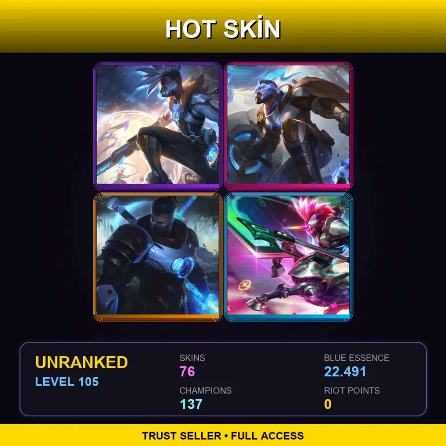 VN | Lv105 | Unranked | 76 Skin | 137 Champ