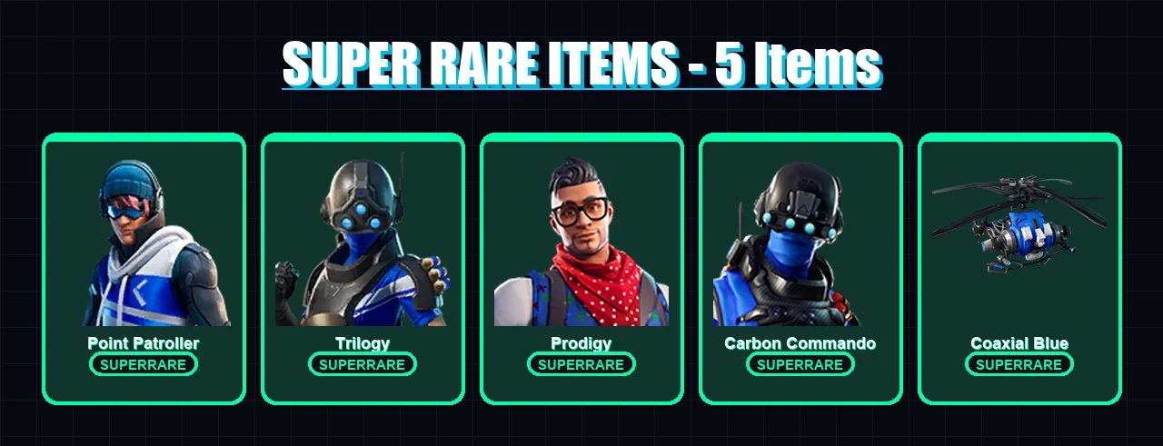 [PC/XBOX] | Point Patroller | Trilogy | Prodigy | Carbon Commando | Lt. Evergreen | 7 skin | 9 pickaxe | 8 emote | 9 glider | Lv91