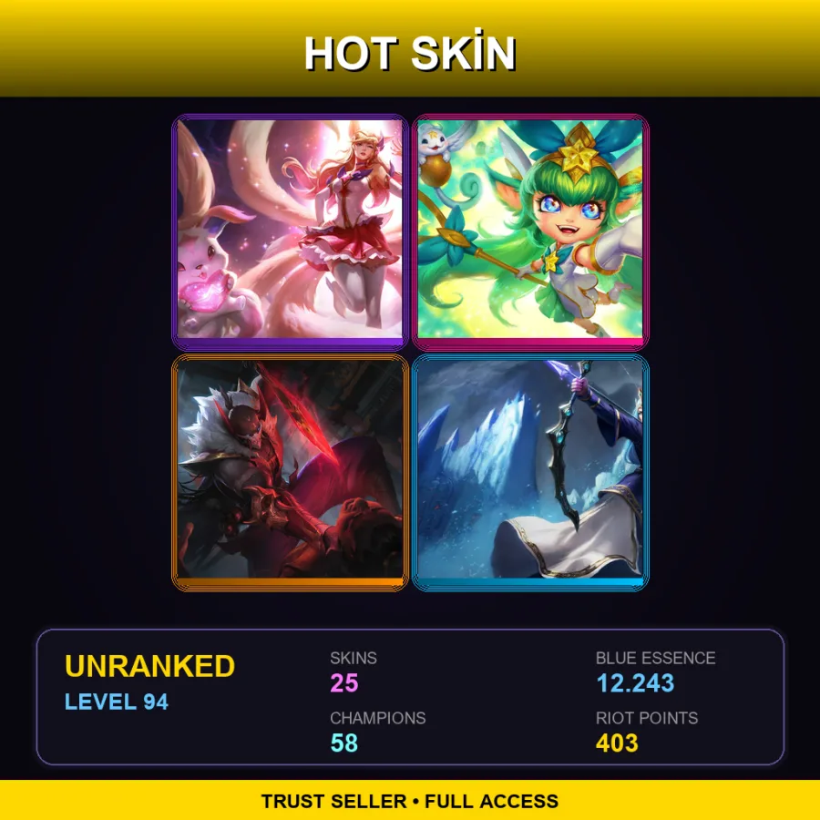 TR | Lv94 | Unranked | 25 Skin | 58 Champ — Queen Ashe