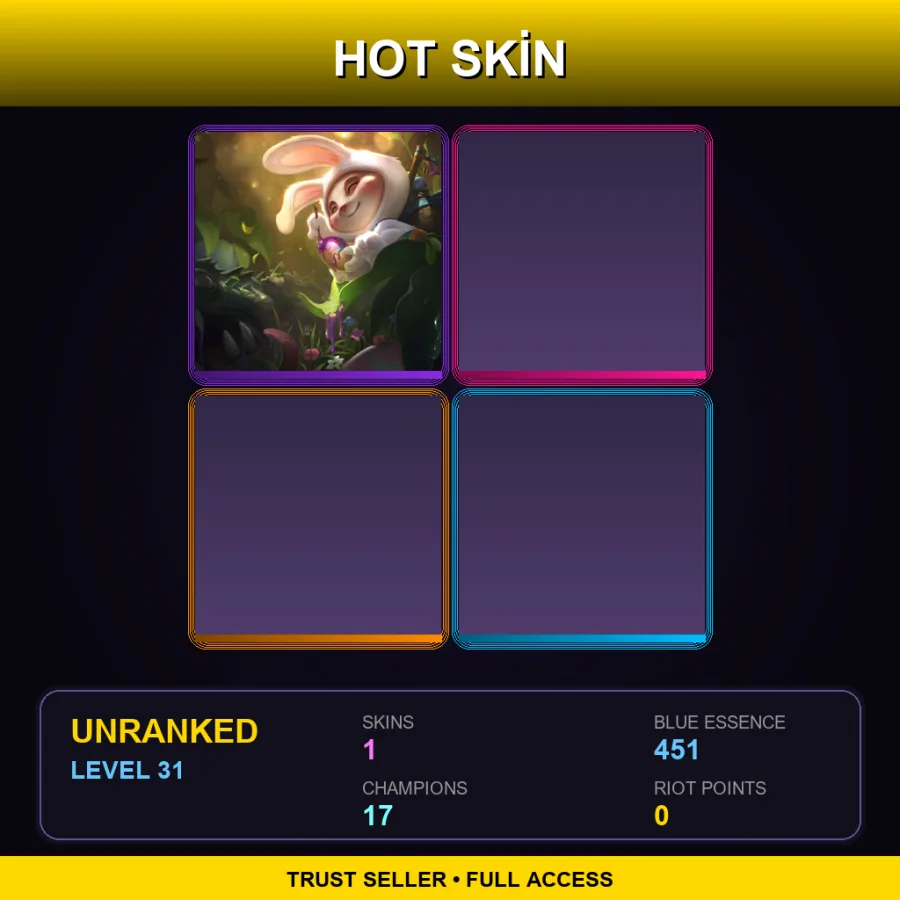 BR | Lv31 | Unranked | 1 Skin | 17 Champ — LoL account