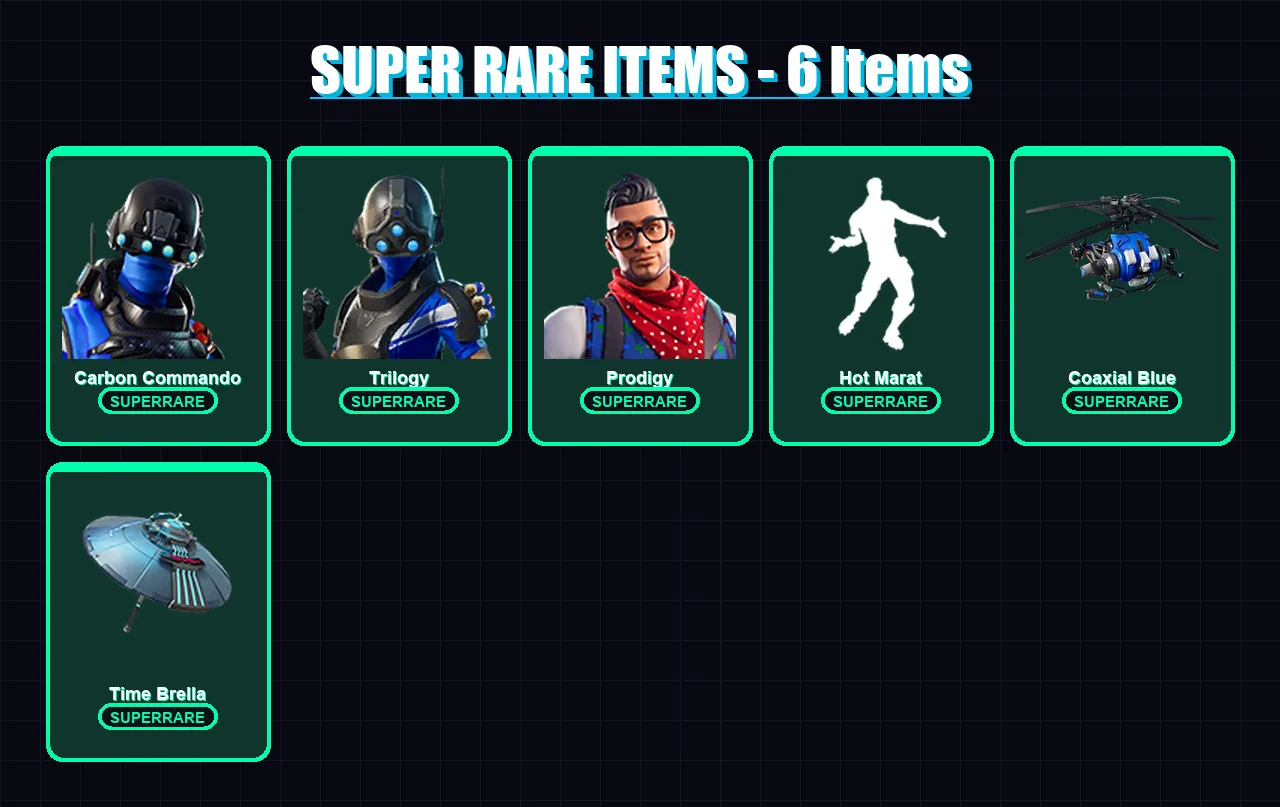 [PS4/PS5/XBOX/PC] | Carbon Commando | Trilogy | Prodigy | Sentinel | Joey | 83 skin | 140 pickaxe | 92 emote | 128 glider | Lv2183