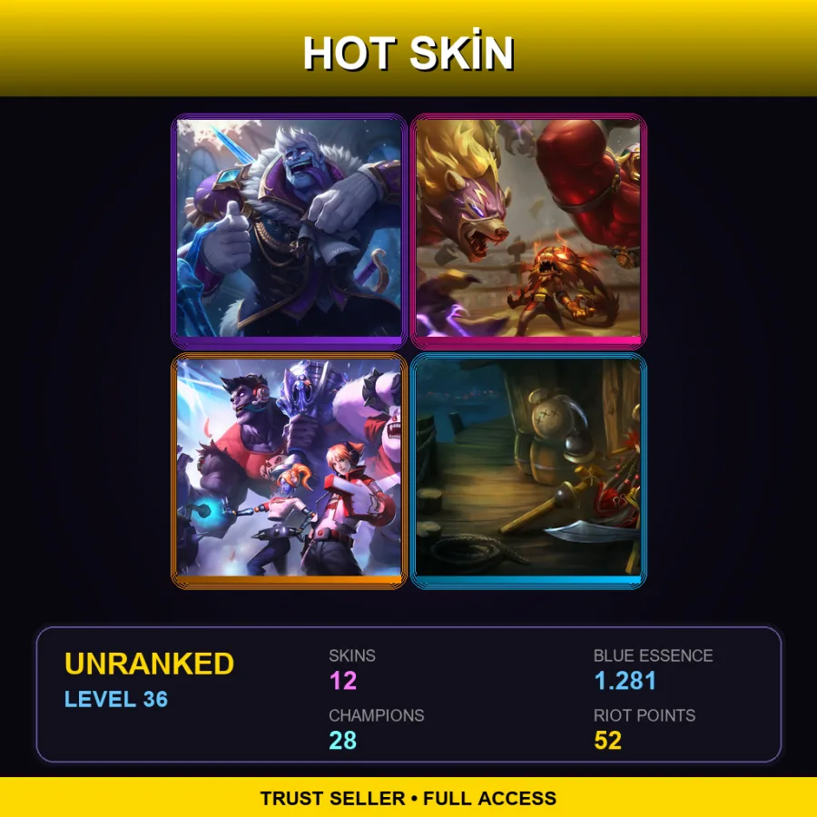 NA | Lv36 | Unranked | 12 Skin | 28 Champ