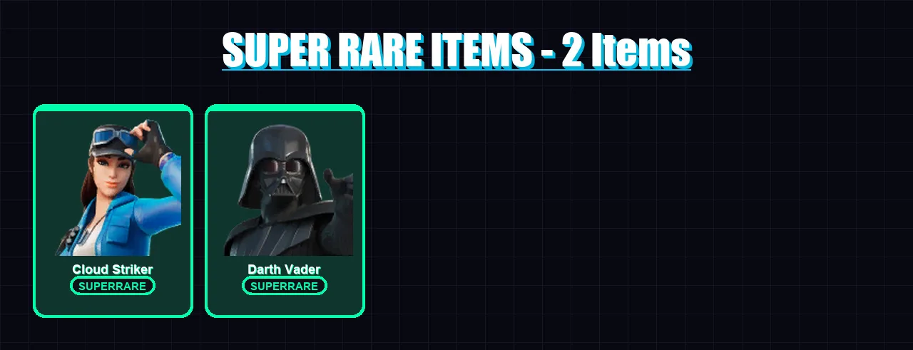 [PC] | Cloud Striker | Darth Vader | Mizuki | Zeus | The Ageless | 128 skin | 136 pickaxe | 112 emote | 128 glider | Lv2153 — Fortnite account